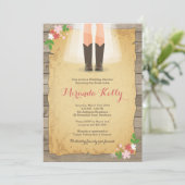 カウボーイブライダルシャワー招待/素朴ブライダル 招待状 (スタンド正面)