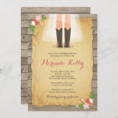 カウボーイブライダルシャワー招待/素朴ブライダル 招待状 (正面/裏面)