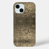 カウボーイブラウンウエスタンカントリーレザーパターン Case-Mate iPhoneケース (裏面)