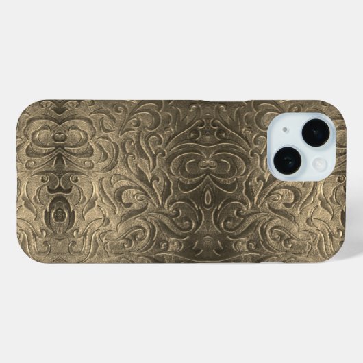 カウボーイブラウンウエスタンカントリーレザーパターン Case-Mate iPhoneケース (裏面 (横))