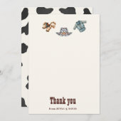 カウボーイブルーウェスタンロデオサンキューカード サンキューカード (正面/裏面)