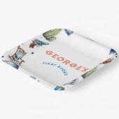 カウボーイブルーウエスタンワイルドウエスト誕生日 ペーパープレート (傾斜あり)