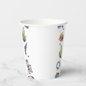 カウボーイブルーウエスタンワイルドウエスト誕生日 紙コップ (裏面)