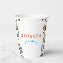 カウボーイブルーウエスタンワイルドウエスト誕生日 紙コップ