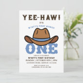 カウボーイブルーファーストロデオファースト誕生日 招待状 (スタンド正面)