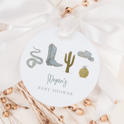 カウボーイブルーベビーシャワー フェイバータグ