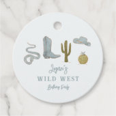 カウボーイブルーワイルドウェスト誕生日パーティー フェイバータグ (正面)