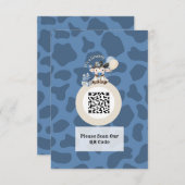 カウボーイブルー&ベージュベビーシャワー エンクロージャーカード (正面/裏面)