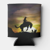 カウボーイブロンクライダーとバッキング馬 缶クーラー (正面)