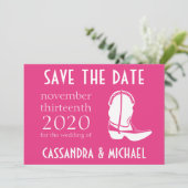 カウボーイブーツでお知らせ(ダークピンク) セーブザデート (スタンド正面)