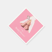 カウボーイブーツとウェディングドレスのブライズシャワー スタンダードカクテルナプキン (角)