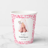 カウボーイブーツとウェディングドレスのブライズシャワー 紙コップ (正面)