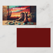 カウボーイブーツとサウスジュエリーとサボテン 名刺 (正面/裏面)