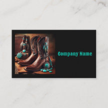 カウボーイブーツとターコイズジュエリー（黒）