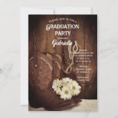 カウボーイブーツとデイジーウェスタン卒業パーティー 招待状 (正面)