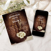 カウボーイブーツとデイジーウェスタン卒業パーティー 招待状