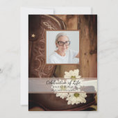 カウボーイブーツとデイジー ウェスタンライフのお祝い 招待状 (正面)