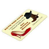 カウボーイブーツとハイヒール結婚式の日付を保存1 マグネット (左側)