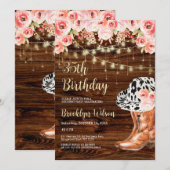 カウボーイブーツとハットの誕生日パーティー招待状 招待状 (正面/裏面)