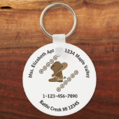 カウボーイブーツとハットオフホーム連絡情報キーチェーン キーホルダー (正面)