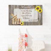 カウボーイブーツとヒマワリ結婚ーズ 横断幕 (インサイチュ)