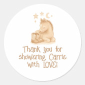 カウボーイブーツとフォール赤ちゃんシャワー ラウンドシール (正面)