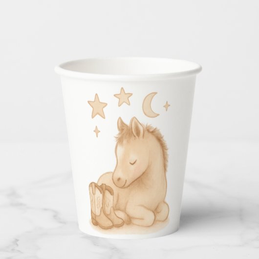 カウボーイブーツとフォール赤ちゃんシャワー 紙コップ (正面)