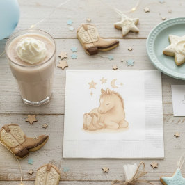 カウボーイブーツとフォール赤ちゃんシャワー 縁ありカクテルナプキン