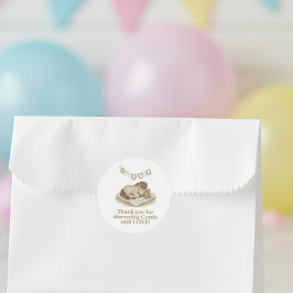 カウボーイブーツと子馬のベイビーシャワーステッカー ラウンドシール