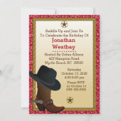 カウボーイブーツと帽子の誕生日招待状 招待状 (正面)