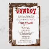 カウボーイブーツと帽子の誕生日招待状 招待状 (正面/裏面)