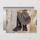 カウボーイブーツと帽子 ポストカード (正面/裏面)