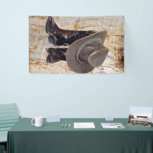 カウボーイブーツと帽子 横断幕 (トレードショー)