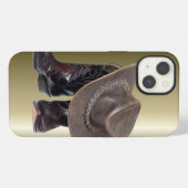 カウボーイブーツと帽子 iPhoneケース (裏面横)