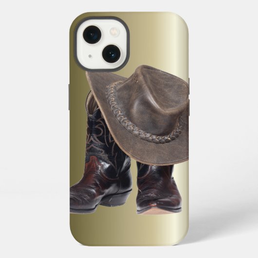 カウボーイブーツと帽子 iPhoneケース (裏面)
