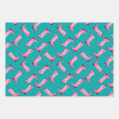 カウボーイブーツと花 ラッピングペーパーシート (正面3)