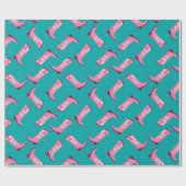 カウボーイブーツと花 ラッピングペーパー (フラット)