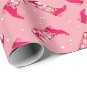 カウボーイブーツと花 ラッピングペーパー (ロールコーナー)