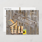 カウボーイブーツとDateWedding救のひまわり ポストカード (正面/裏面)