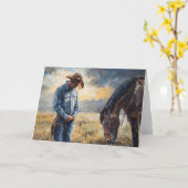 カウボーイブーツのようなサポートの西部強度 カード (黄色い花)