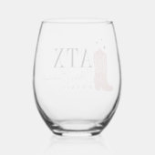 カウボーイブーツのパーソナライズ オースティン バチェロレッテパーティー ステムなしワイングラス (裏面)