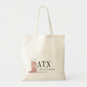 カウボーイブーツのパーソナライズ オースティン バチェロレッテパーティー トートバッグ (正面)