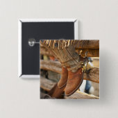 カウボーイブーツのフェンス2 缶バッジ (正面&裏面)