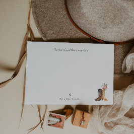 カウボーイブーツの結婚式 ノートカード