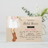 カウボーイブーツの花嫁の友人たちとのランチ会の招待状 招待状 (スタンド正面)