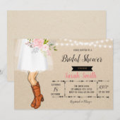 カウボーイブーツの花嫁の友人たちとのランチ会の招待状 招待状 (正面/裏面)