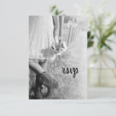 カウボーイブーツの花嫁ひまわりウェディングRSVP 出欠カード (スタンド正面)