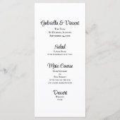 カウボーイブーツの花嫁ひまわり結婚のメニュー メニュー (裏面)