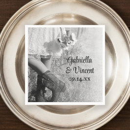 カウボーイブーツの花嫁、ひまわりの国の結婚式 スタンダードカクテルナプキン