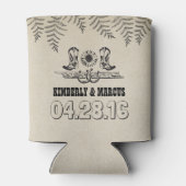 カウボーイブーツひまわり及び馬蹄形素朴 缶クーラー (裏面)